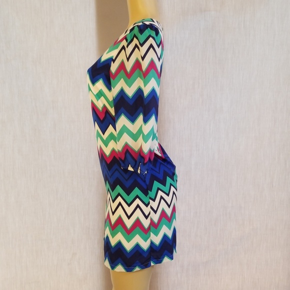 Chevron Patterned Mini Dress - Picture 2 of 3